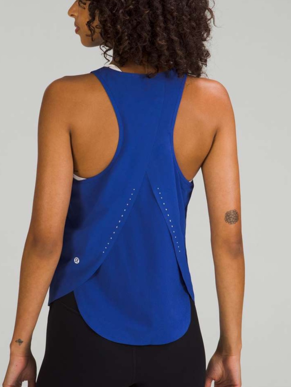 lululemon athletica Cobalt Blue Draped Racerback Tank